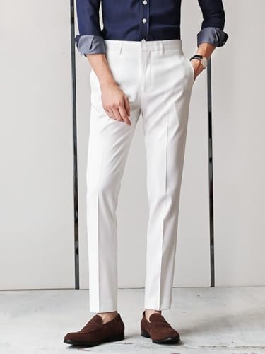 Men's Dress Pants Slim Fit Office Trousers in Solid Color Formal Business Pants for Men3