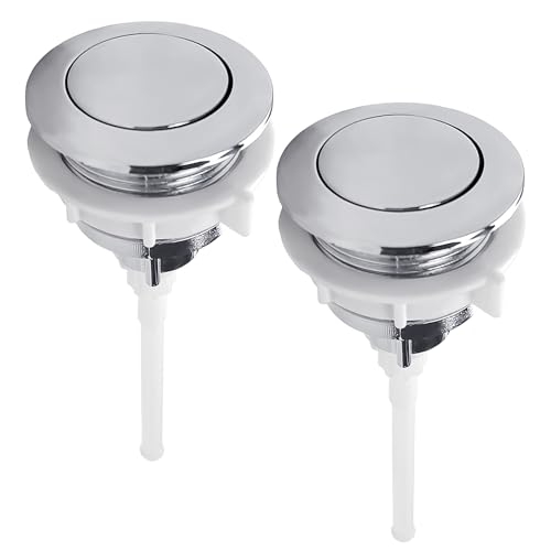 2 piezas de botón superior unipolar, botón doble de inodoro, botón superior de inodoro, accesorio de tanque de inodoro, interruptor manual de presión única (38 mm)