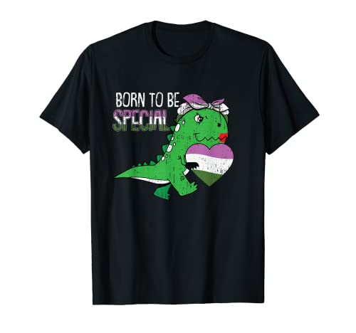Nato per essere speciale Gender-Queer Pride T-Rex Dino LGBT-Q Ally Maglietta
