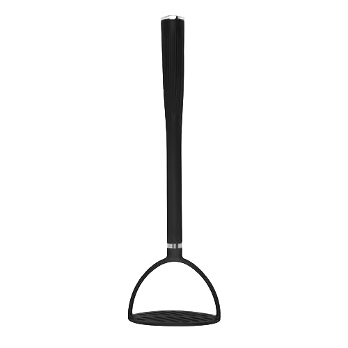Royalford Nylon Potato Masher- Vegetable Smasher Masher With A Comfortable Handle Perfect For Mashing Potatoes Apples Beans Pea Etc. Kitchen Use Black RF11923