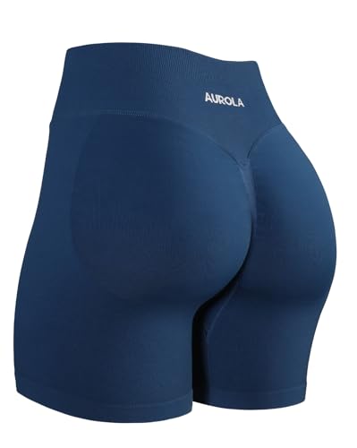 Image of AUROLA Influence Workout Shorts for Women,2.5 3.5 4.5 5.5 6.5 No Roll Up Squat Proof Scrunch Seamless Compression Gym Short
