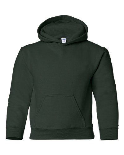 Gildan Boys Heavy Blend Hooded Sweatshirt, Medium, Forest Green