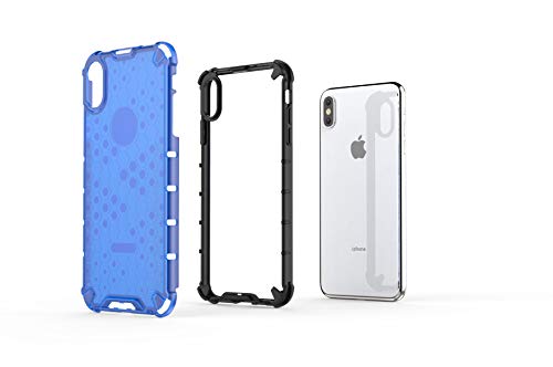 Image of Glasgow | for Apple iPhone Xs Max Honeycomb Pattern Back Case Cover for Apple iPhone Xs Max with 4 Bumper Corners and Military Grade Protection - Transparent