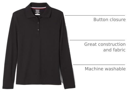 Image of French Toast Girls' Ruffle Collar Polo Shirt with Long Sleeves