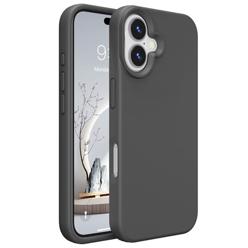 Image of iPhone 17 Case Silicone,Soft Microfiber Lining(Charcoal Gray)