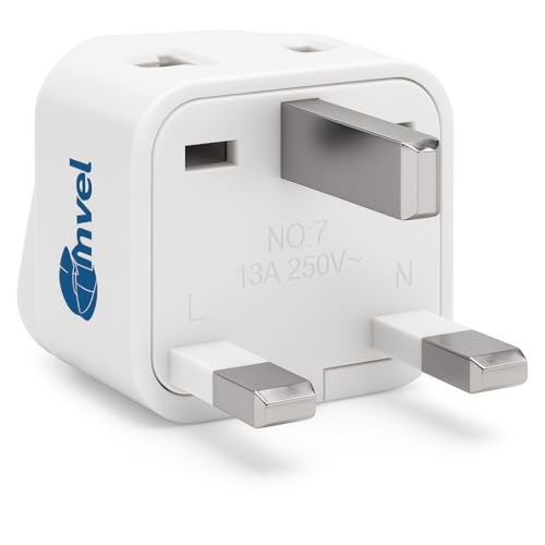 Tmvel Universal International Power Adapter-2 in 1 UK Travel Plug Converter for Type G - Ideal for United Kingdom, Ireland, Great Britain, Scotland, England - London, Dublin - Worldwide Compatibility