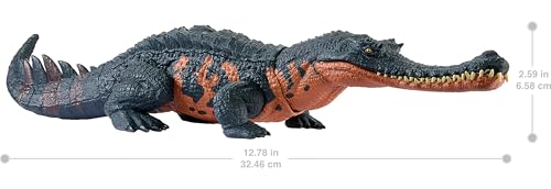 Mattel Jurassic World Wild Roar Gryposuchus Dinosaur Toy with Sounds, +4 Years (HTK71)