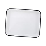 Cabilock Weißes Emaille-labortablett Sterilisiertes Quadratisches Aufbewahrungstablett Für Chemikalien Instrumente Pipetten Für Labor Und Haushalt