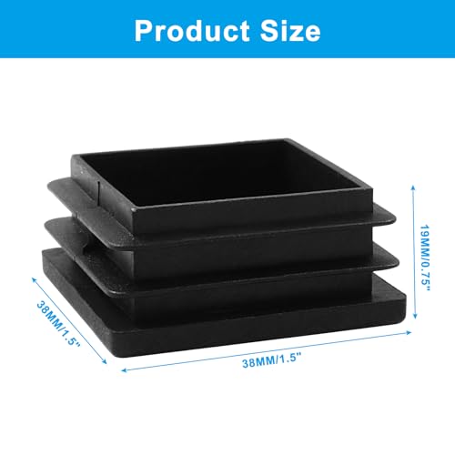 Image of Hitefu 1-1 /2 inch Square End Caps, 30PCS | Plastic Plugs Insert, Tube End Caps, For Square Tubing Post, Chair Legs, Fence, Square Plug Protector