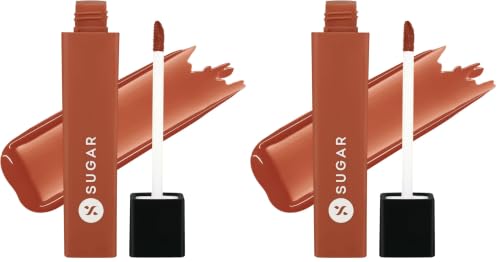 Image of SUGAR Cosmetics Drop A Tint Lip Oil | Glossy & Tinted | Longlasting | Transferproof & Smudgeproof | (03 Thera Terracotta, 4ml) (Pack of 2)