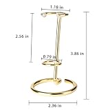 Gimvanic 4 Pcs Crystal Wand Stand, 2.36" L X 2.36" W X 2.6" H In Mineral Display Stand, Small Iron Crystal Stands for Display (Gold, small)