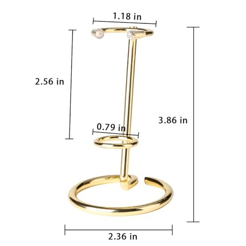 Gimvanic 4 Pcs Crystal Wand Stand, 2.36" L X 2.36" W X 2.6" H In Mineral Display Stand, Small Iron Crystal Stands for Display (Gold, small)