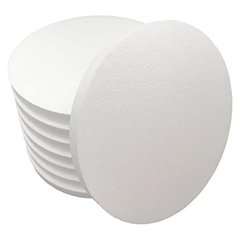 FFchuanhe 12 Inch 7-Pack Foam Circles for Crafts (1" Thick), Polystyrene Round Foam Disc for DIY Projects, Cakes and Decorations, Sculpture, Modeling, Arts and Crafts Supplies.(White) Cover
