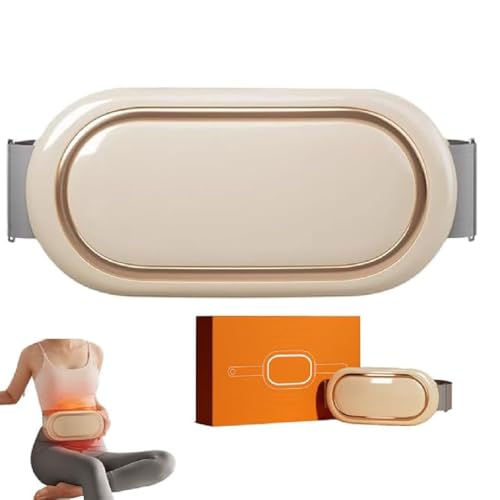 Privater Physiotherapeut für den Bauchbereich, Elektrisch Kabellose Schlankheitsgürtel,Bauchmassagegerät,Tragbare Bauchmuskeltrainer,Bauchmuskel Gürtel Elektrisch mit 6 Modi & 9 Intensitäten (Beige)