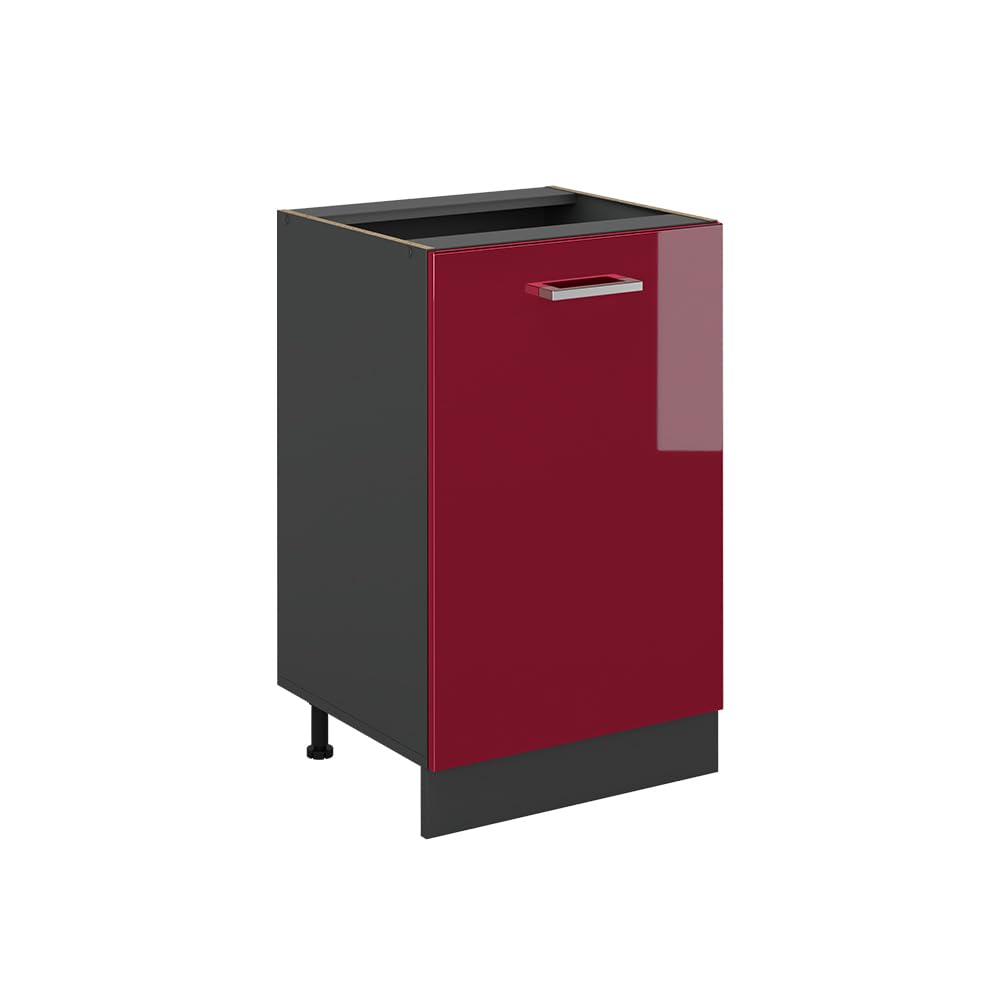 Vicco Meuble Bas de Cuisine R-Line, Rouge Brillant/Anthracite 50 cm