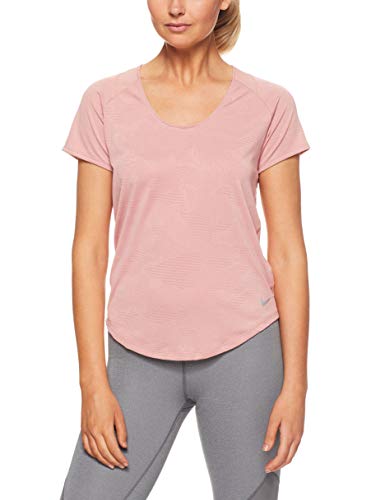 Nike 10k Jacquard, Camiseta para Mujer, Rosa (Rust Pink/Reflective Silver/685), S
