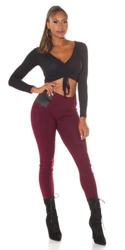 Leggings de cintura alta de negocios KouCla con elástico negro 6