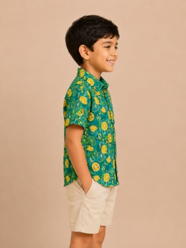 Image of RICH COPPER Fashionable Cotton Printed Half Sleeve Casual Shirt for Men Featuring Lightweight Fabric and Modern Design
