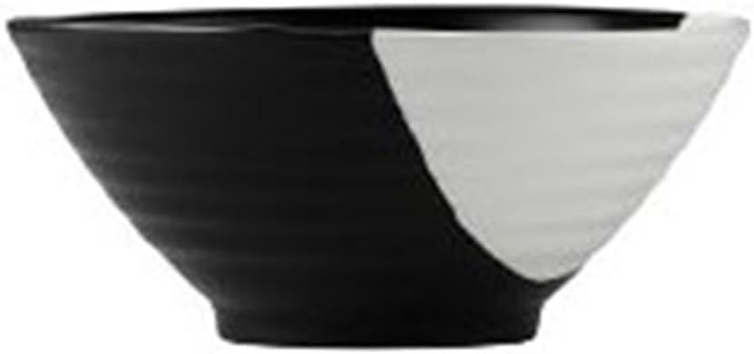 Black and White Ramen Bowl Ceramic Doobie Fruit Salad Soup for Home Use