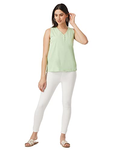 Image of FYLTR Women's 100% Cotton Sleeveless | V-Neck Regular Fit Top | Western Tops for Women