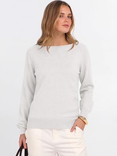 Image of ANRABESS Women Long Sleeve Rolled Neck Fall Lightweight Sweaters Top