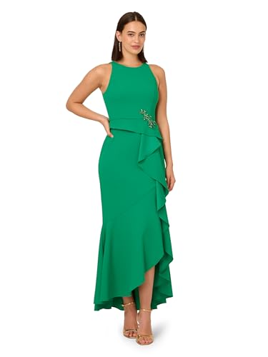 Image of Adrianna Papell Women's Beaded Crepe Halter Gown