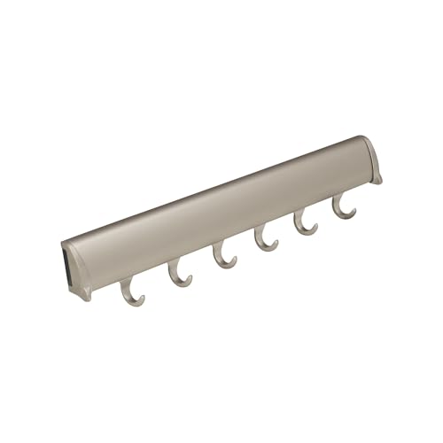 Brixwell QIL2-002 Belt Rack, 6 Hook with Full Extension Slide Matt Nickel Finish
