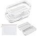 Yuaerbuo 2 Pcs Clear Toiletry Bag Hard Shell with 1 Pouch, 20 × 11 × 5 cm Waterproof Clear Hard Shell Zipper Case Double-Zipper for Building Blocks Puzzles Toys Makeup Tools Storage