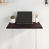 HEFZGDB Tischplatte 60x60x2 cm Massivholz Eiche Behandelt Baumkante Waschtischplatte Arbeitsplatte Schreibtischplatte Esstisch für Büro Konferenzraum Küche Studienraum