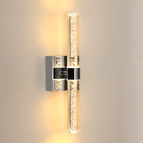 DELIPOP Wandleuchte LED Innen Modern, 12W 1350LM Wandlampe Warmwei&szlig; 3000K, Kreative Acryl Wandleuchten Gold F&uuml;r Wohnzimmer, Treppen, Korridor, Schlafzimmer