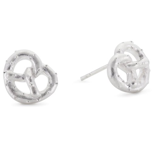 Preisvergleich Produktbild Vinani Ohrstecker Brezel klein mattiert Sterling Silber 925 Ohrringe OBZ
