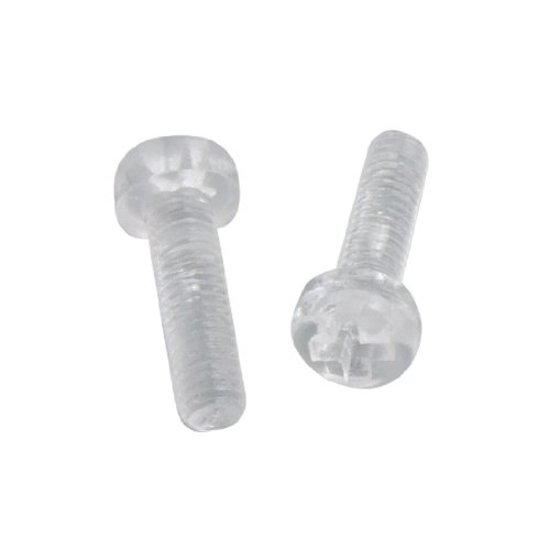 Aexit 20 Pcs Quality Parts 3mm Dia 10mm Length Male Thread Round Head PVC Screw Bolt Clear Model:37as535qo599
