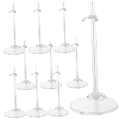 SUPVOX 10Pcs Transparent Doll Stands Plastic Display Racks for Doll Support Doll Storage Brackets for Collectibles Practical Doll Holders for Desktop Display