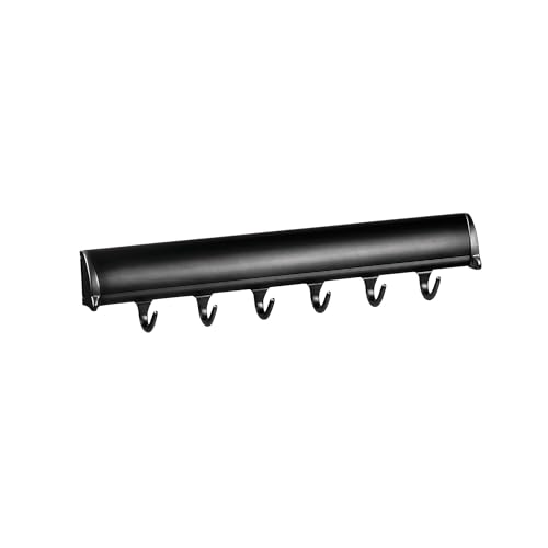 Brixwell QIL2-001 Belt Rack, 6 Hook with Full Extension Slide Black Finish