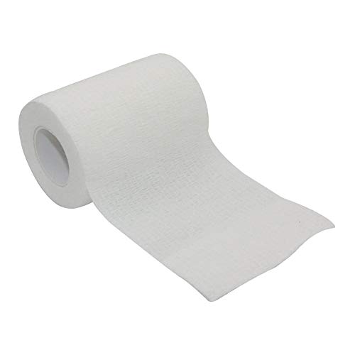 7.5cm*4.5m 自己粘着包帯 不織布 スポーツテープ 運動用包帯 伸縮包帯 弾性包帯 通気性 多用途 スポーツ用弾性包帯 スポーツバンテージ 関節筋肉をサポート運動 応急処置 ペット用など (ホワイト)