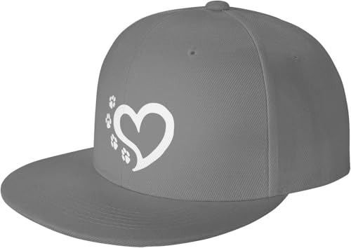 Cat Dog Paw Prints Heart Outdoor Baseball Hat Flat Hat