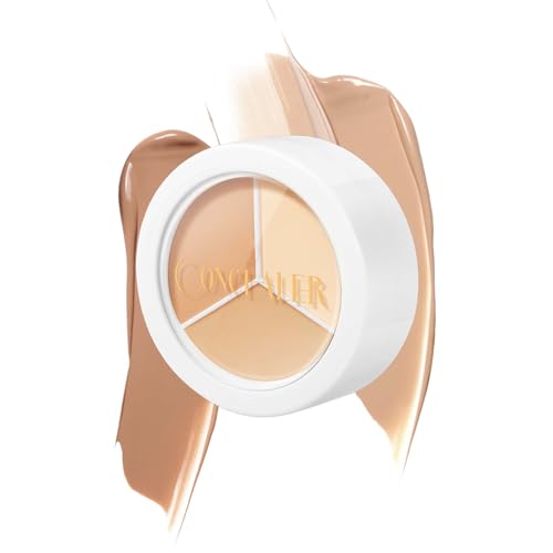 Paleta de corrector de cobertura completa, maquillaje de camuflaje tricolor, resistente al agua y duradero, base de corrector completa, resaltador y contorno, corrige ojeras, cicatrices y líneas finas