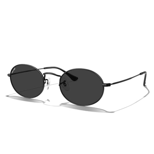 MERRY'S Oval Metal Polarized Sunglasses for Women Men Trendy Classic