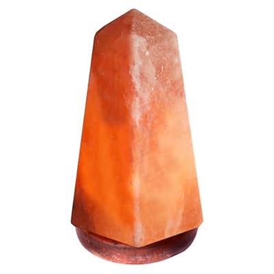 Pink n Salt Oblisk Shaped Salt Rock Lamp - 100% Organic & Authentic Himalayan Salt Lamp Comes with a Wooden Base - Hand Carved Premium Finish