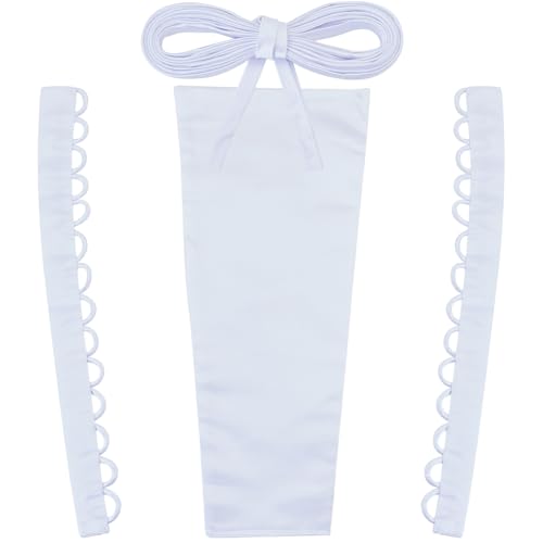 GORGECRAFT 4 kit de Corset pour Robe de Mariée en Tissu Blanc Satiné avec Lacets et Extension de Panneau Fermeture Éclair de Remplacement Ruban Réglable...
