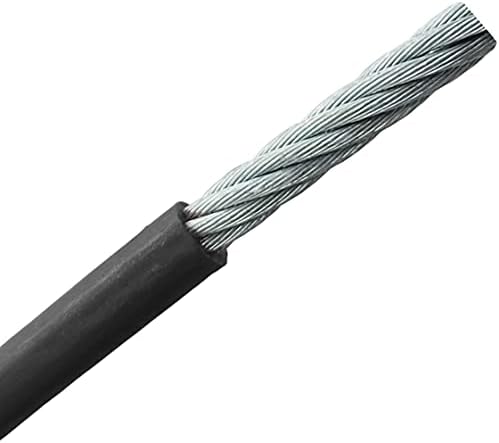 Shopofluxยฎ Gym Machine Wire Rope PU Coated Cable Inside Steel (Black, 5 MM, 20 Meter) (5 MM, 20 Meter)