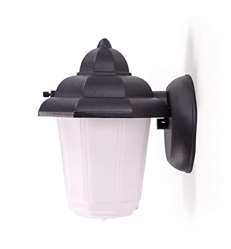 Coramdeo Outdoor Led Wall Sconce Light For Porch, Patio, Barn And More, Wet Location, Built In Led Gives 75W Of Light From 9.5W Of Power, Durable Cast Aluminum With Black Finish & Frosted Glass 2 Pack #TOP2