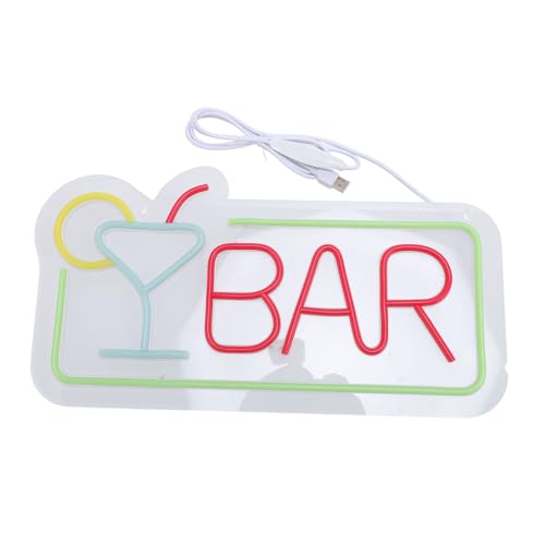 Letrero neón LED bar copa de cóctel con panel acrílico e interruptor 2