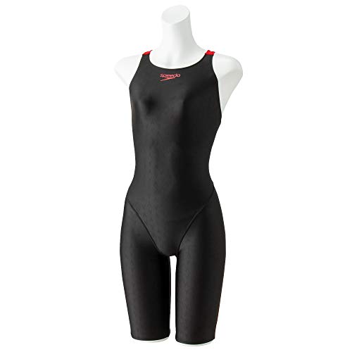Speedo(スピード) 競泳水着 FLEXΣII Junior Semi Openback Kneeskin II フレックスシグマツーセミオープンバックジュニアニースキン II 水泳 ガールズ SCG12050F ブラック/レッド 120