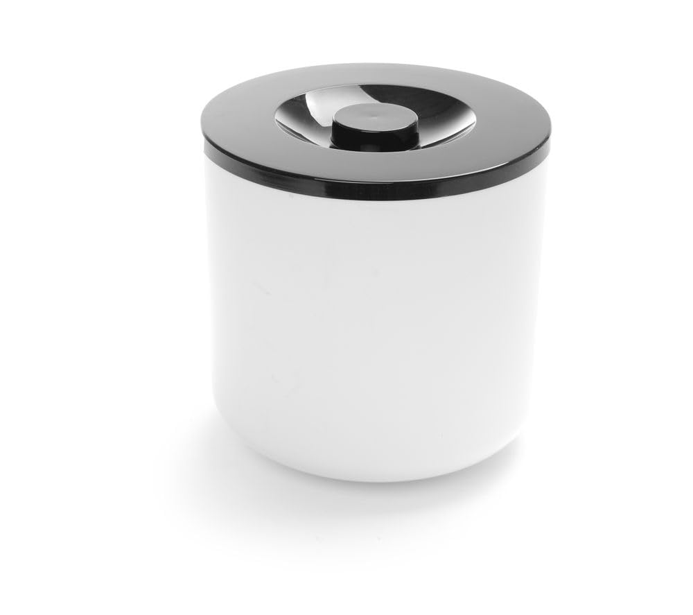 HENDI Cubitera para Hielo, hielera, Recipiente para almacenar Cubitos de Hielo, BarUp, de Doble Pared, 5L, ø190x(h) 200mm, poliestireno, Blanco y Negro