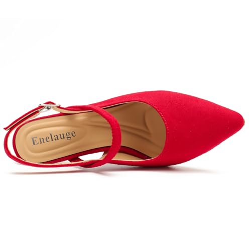 Women's Pointed Toe Slingback Pumps Low Kitten Heel Closed Toe Sexy Elegant Dressy Pumps with Strap Wedding Bride Prom Shoes4