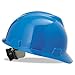 MSA V-GARD HARD HATS, FAS-TRAC RATCHET SUSPENSION, SIZE 6 1/2 - 8, BLUE, 5 EA