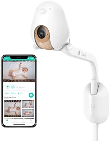Cubo Ai Plus Smart Baby Monitor with Wall Mount: Sleep Safety Alerts for Covered Face, Danger Zone & Sleep Analytics - 1080p HD Night Vision Camera, 2-Way Audio, Cry & Temperature Detection