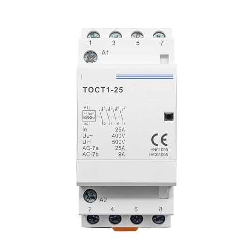 Contacteur modulaire CA 25A TOCT1 rail DIN 220V pour tableau