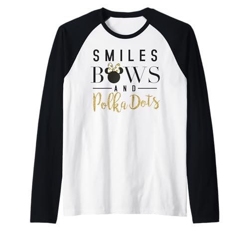 Minnie Polka Dot Smiles Bows Raglan Baseball Tee pour Raviver Vos Souvenirs